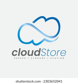 Logo is ideal for data system location, cloud server station, hosting allocation, web ecommerce storage and overall for cloud share technology.