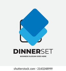 Logo is ideal for dinner set company, industrial production, kitchen utensil manufacturer, stylish ceramic dish and porcelain material shop or outlet.