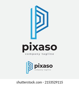 Logo is ideal for Startup branding with photography, videography, interior, events, architectural project, pixel perfect app, camera shutter, P Type business model Logo.