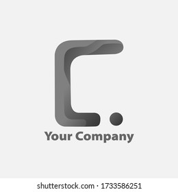 la letra de identidad del logotipo C con un pequeño círculo al final o al final de la letra w, parecen premium y no rígidas