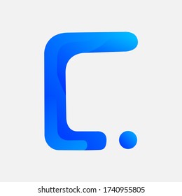 logo identity letter C with a small circle at the end or the end of the letter w, seem premium and not stiff