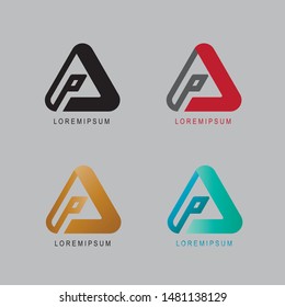 Logo of identity vector. Shape of triangle. Alphabet  A and B design for company, community, social, initial, symbol, icon, business.