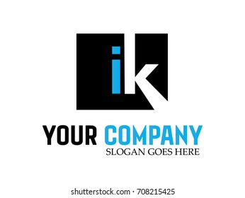 Logo ik letter design vector