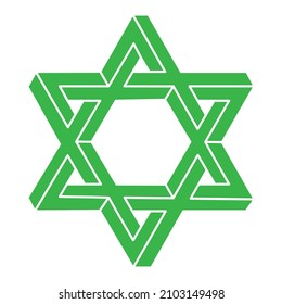 Logo. Illusion shapes. 3d geometry. Optical illusion figures. Sacred geometry object.