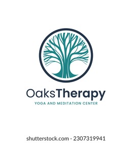 The logo illustrates a tree with dense branches. It is suitable for use as a therapy logo.