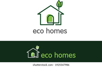 Logo illustrating a house whose chimney ends with green leaves