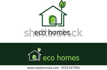 Logo illustrating a house whose chimney ends with green leaves