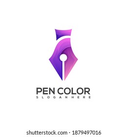 Logo Illustratiom Pen Colorful Gradient Vector Design