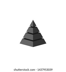 logo illustration of 3d gray pyramid