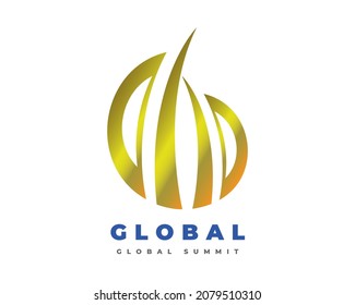 Logo Illustration About Global Vision And Global Summit Focusing The Regional Conference.
