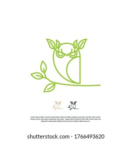 logo illustration of an abstract owl with a natural feel