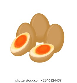 Logo Illustration of Ajitama Soy Egg Or Pickled Egg for Japanese Ramen Topping