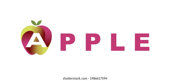 The logo is an illustration of an apple. Three-dimensional