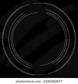 Ilustración con logotipo de una flecha que forma un círculo hecho con un pincel de tiza en una pizarra