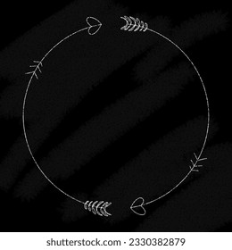 Logo illustration of an arrow forming a circle made with a chalk brush on a chalk board