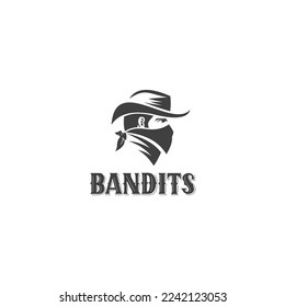 logo illustration of a bandit. strong, bold, elegant and easy to apply anywhere
