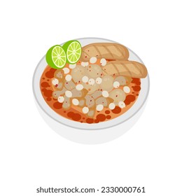 Logo Illustration of Baso Aci or Bakso Aci with Savory Spicy Gravy