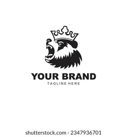 logo illustration of a bear wearing a crown