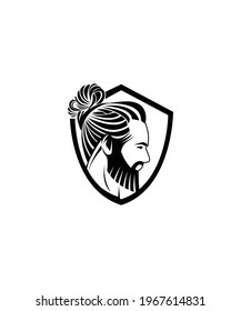 La ilustración del logo con un concepto de barba es perfecta para un negocio de barbería
