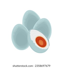Logo Illustration of Boiled Duck Eggs or Salted Eggs