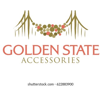 Logo illustration of bridge made of jewelry.