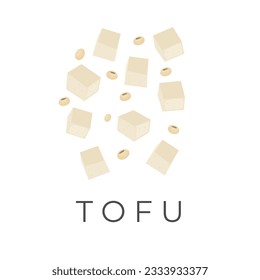 Logo Illustration of a Bunch of Diced Tofu