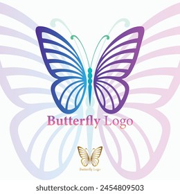 Logo Illustration Butterfly Gradient Colorful Style