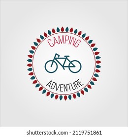 logo illustration of camping and adventure in the wild and mountains