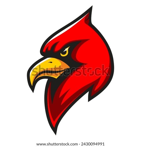 logo illustration of a cardinal head, which looks bright and bold