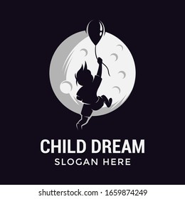 logo illustration of children or babies who are dreaming