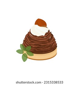 Logo Illustration of Chocolate Flavored Mont Blanc Cake