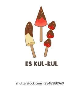 Logo Illustration of Chocolate Fruit Ice Or Es Kul Kul