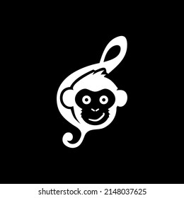 a logo illustration of a combination of monkey and tone