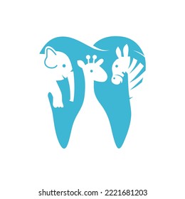 ilustración de una combinación de dientes y animales, porque los animales son idénticos a los niños
