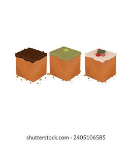 Logo Illustration of cube croissants with various flavors