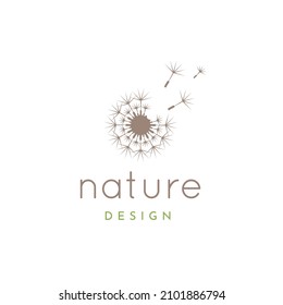 Logo illustration dandelion nature vector design.