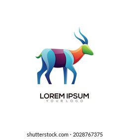 Logo illustration Deer Gradient colorful style