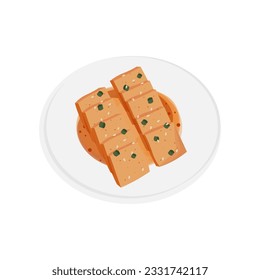 Logo Illustration of Dubu Jorim Or Korean Spicy Braised Tofu