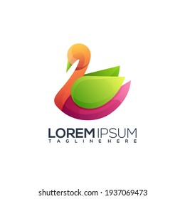 Logo Illustration duck Colorful Gradient Vector Design