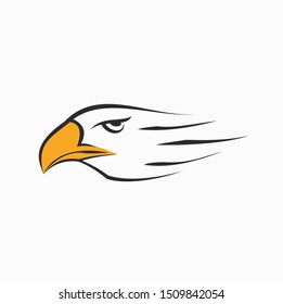 logo with an illustration of an eagle's head