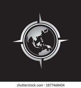 logo illustration earth planet vector