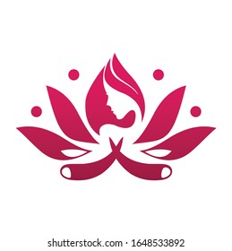 Logo illustration of Faces Lotus Hair, perfect logo for Beauty, Spa, fashion, etc. 