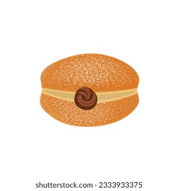 Logo Illustration of a Filled Donut or Bombolone with a Sprinkle of Sugar