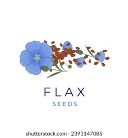 logo Illustration of flax seeds with flowers
