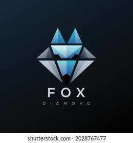 Logo Illustration Fox Diamond Gradient Colorful Style