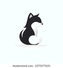 logo illustration fox sitting simple elegant dynamic