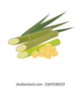 Logo Illustration of Fresh Sugarcane Slices