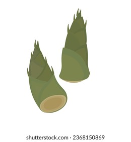 Logo Illustration of fresh whole bamboo shoots