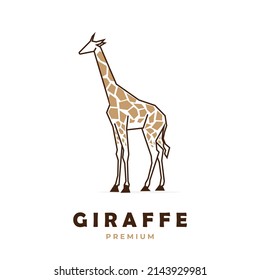 Logo illustration geometric giraffe vector