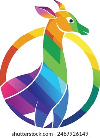Logo illustration giraffe colorful style